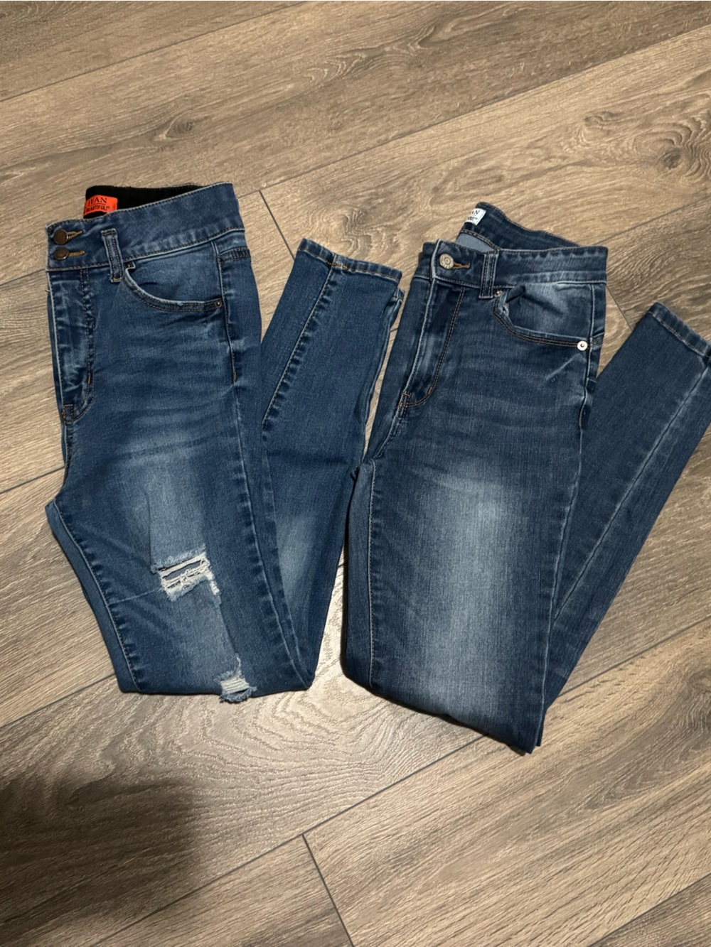 Women’s Dark Blue Distressed Jeans